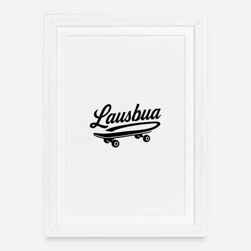Lausbua - Affiche encadrée (27 × 37 cm) - blanc