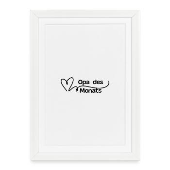 Papi du mois Coeur - Affiche encadrée (27 × 37 cm) - blanc - Devant