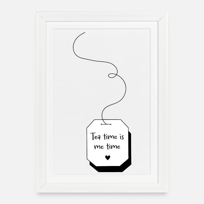 Tea time - Gerahmtes Poster (27 × 37 cm) - Weiß