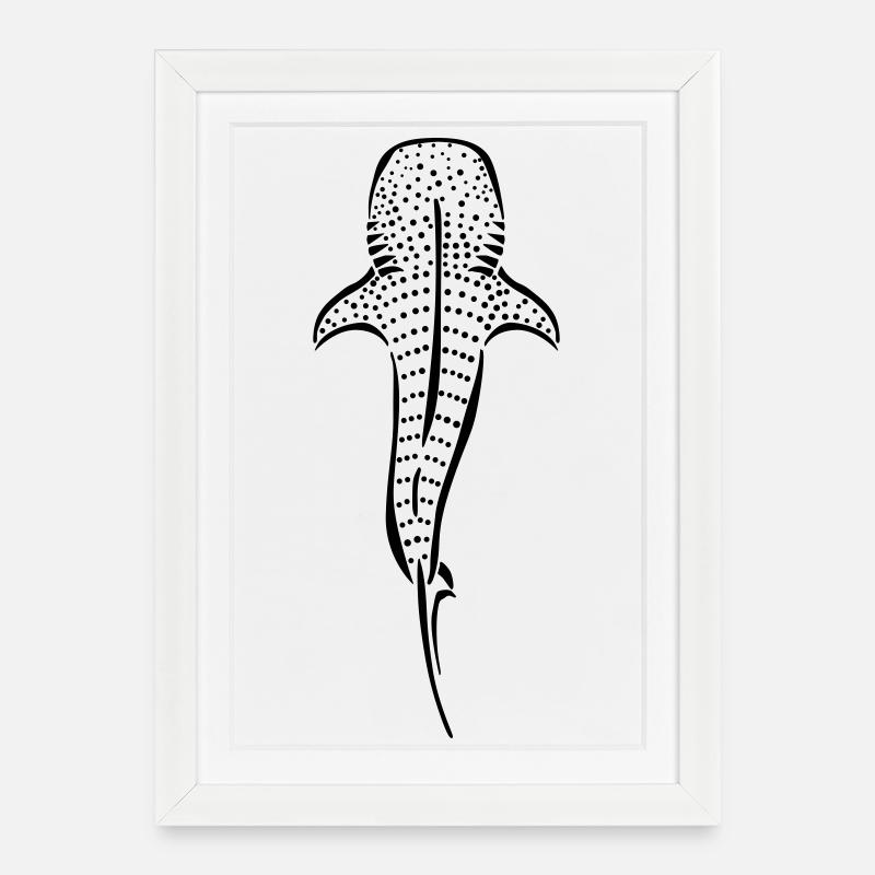 whaleshark - Gerahmtes Poster (27 × 37 cm) - Weiß