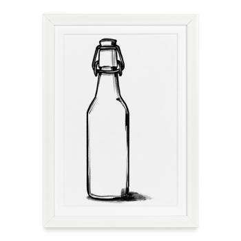 Empty Bottle of Beer - Framed poster (27 × 37 cm) - white - Front