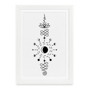 Moon Totem – Symbol of the Night Power Lunar Spirit - Framed poster (27 × 37 cm) - white - Front