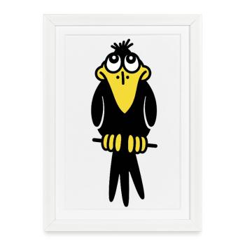 Monsieur Crow - Affiche encadrée (27 × 37 cm) - blanc - Devant