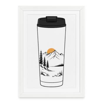 Coffee Mug Sunrise - Framed poster (27 × 37 cm) - white - Front