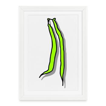 Haricots verts - Affiche encadrée (27 × 37 cm) - blanc - Devant