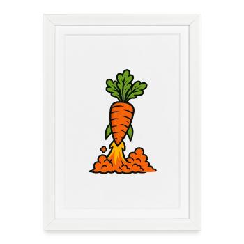Carrot Launch Mode - Framed poster (27 × 37 cm) - white - Front
