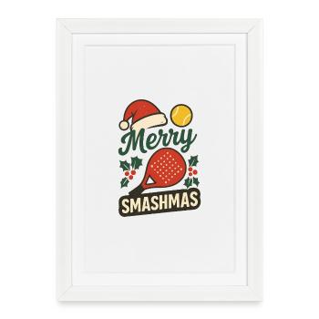 Merry Smashmas Padel Style - Affiche encadrée (27 × 37 cm) - blanc - Devant