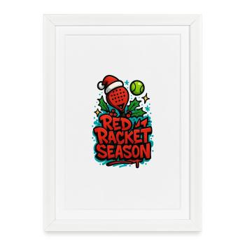 Red Padel Racket Season - Framed poster (27 × 37 cm) - white - Front