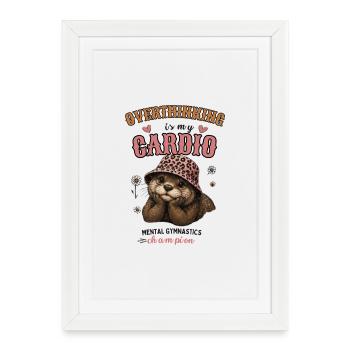Repenser à la réalité, c’est mon cardio loutre - Affiche encadrée (27 × 37 cm) - blanc - Devant
