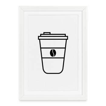 Tasse de café - Affiche encadrée (27 × 37 cm) - blanc - Devant