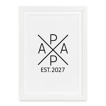 Papa 2027 Futur Papa 2027 Papa fier 2027 - Affiche encadrée (27 × 37 cm) - blanc - Devant