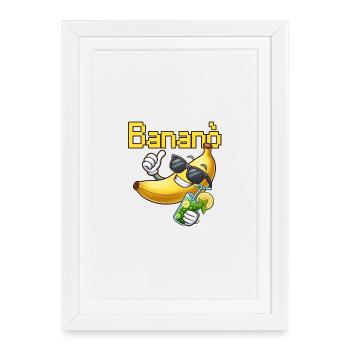Banana Fun Sun avec des lunettes - Affiche encadrée (27 × 37 cm) - blanc - Devant