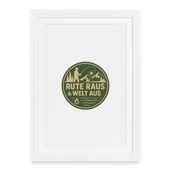 Rod Out & World Out Patch - Affiche encadrée (27 × 37 cm) - blanc - Devant