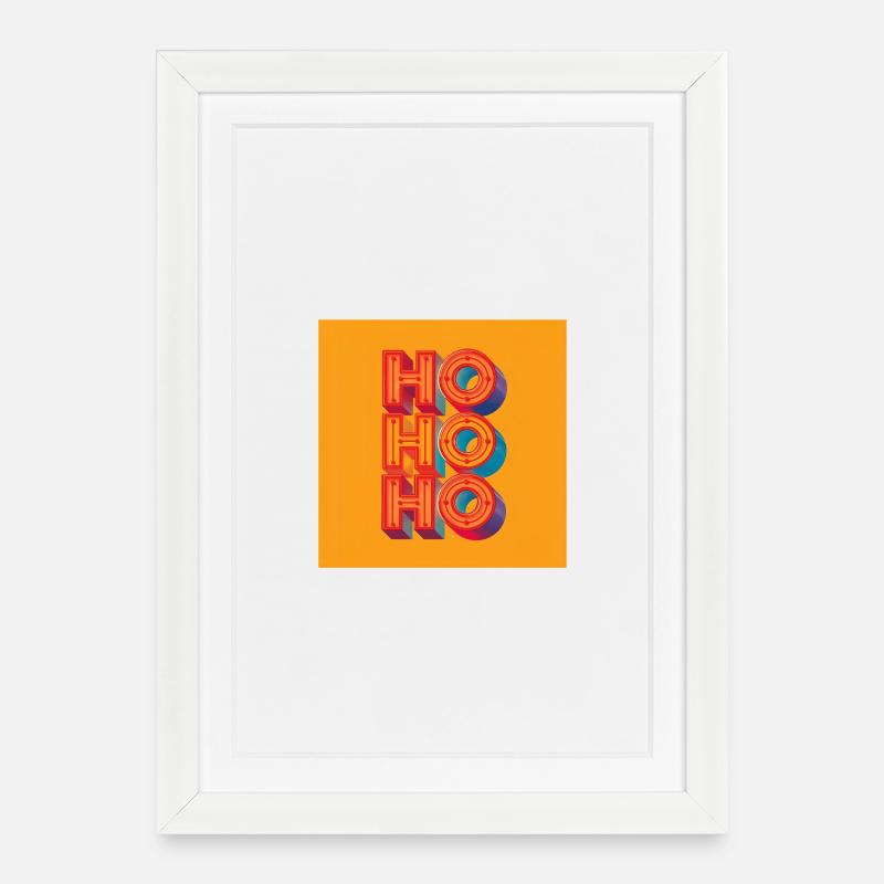 HO HO HO - Gerahmtes Poster (27 × 37 cm) - Weiß