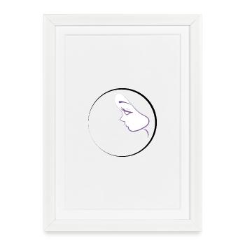 Silhouette féminine violette - Affiche encadrée (27 × 37 cm) - blanc - Devant