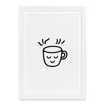 Coffee Mug Coffee Junkie Morning Grouch - Framed poster (27 × 37 cm) - white - Front
