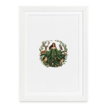 Dame Nature - Affiche encadrée (27 × 37 cm) - blanc - Devant