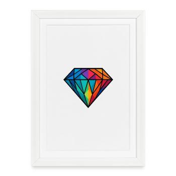 Diamond - Framed poster (27 × 37 cm) - white - Front