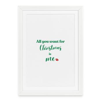 Noël, je suis ton souhait - Affiche encadrée (27 × 37 cm) - blanc - Devant
