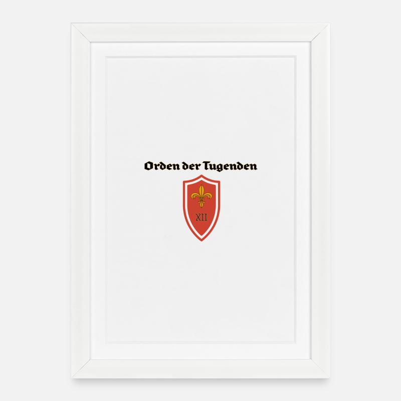 Orden der Tugenden Schild - Gerahmtes Poster (27 × 37 cm) - Weiß