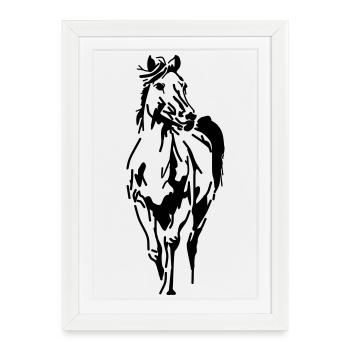 Horse Horse Head Stallion Mare Foal - Framed poster (27 × 37 cm) - white - Front