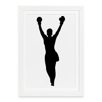 boxe boxe - Affiche encadrée (27 × 37 cm) - blanc - Devant