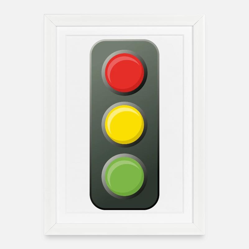 Traffic light - Framed poster (27 × 37 cm) - white