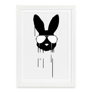 Lunettes de soleil Mauvais Lapin - Affiche encadrée (27 × 37 cm) - blanc - Devant