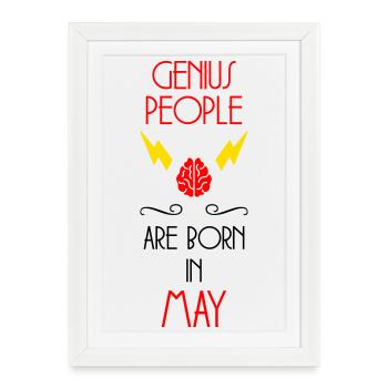Genies are born in May - Birth Gift - Framed poster (27 × 37 cm) - white - Front