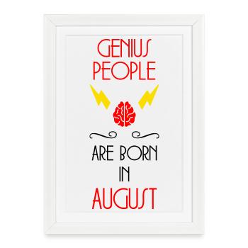 The Genies were born in August Humour - Framed poster (27 × 37 cm) - white - Front