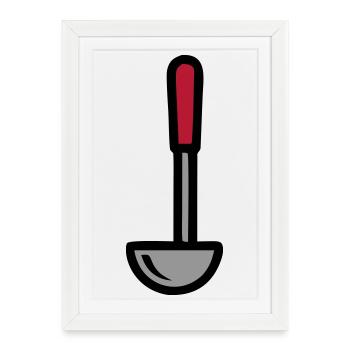 Ladle Soup Cooking Restaurant Chef - Framed poster (27 × 37 cm) - white - Front