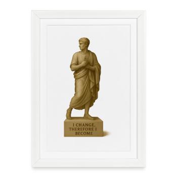 klassische Philosophie Skulptur - Gerahmtes Poster (27 × 37 cm) - Weiß - Vorne