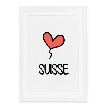 SUISSE. HUMOUR. PAYS - Affiche encadrée (27 × 37 cm) - blanc - Devant