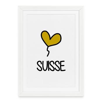 SUISSE. PAYS. GENEVE. SUISSE. HUMOUR - Affiche encadrée (27 × 37 cm) - blanc - Devant