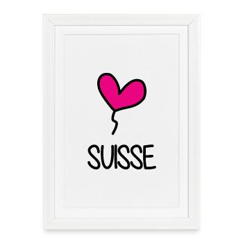 SUISSE. HUMOUR. PAYS - Affiche encadrée (27 × 37 cm) - blanc - Devant