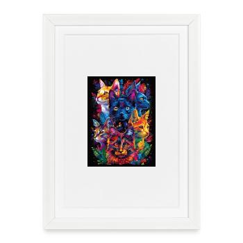 Cat_02 - Affiche encadrée (27 × 37 cm) - blanc - Devant