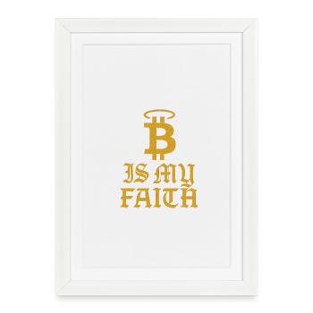 Bitcoin Faith Symbol Design - Framed poster (27 × 37 cm) - white - Front