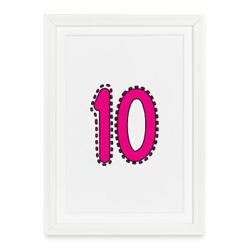 10. 10 ANS. 10e ANNIVERSAIRE. ANNIVERSAIRE 10 ANS. - Affiche encadrée (27 × 37 cm) - blanc - Devant