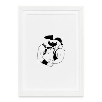 Kissagain - Affiche encadrée (27 × 37 cm) - blanc - Devant