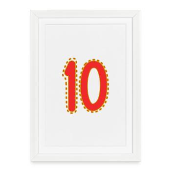 10. 10 ANS. 10e ANNIVERSAIRE. ANNIVERSAIRE 10 ANS. - Affiche encadrée (27 × 37 cm) - blanc - Devant