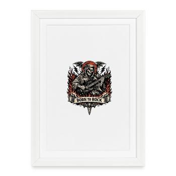 Né de la Faucheuse du Rocher - Affiche encadrée (27 × 37 cm) - blanc - Devant