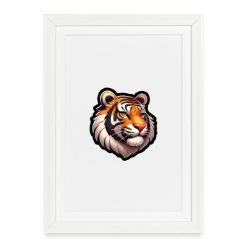 Tiger Head Comic - Framed poster (27 × 37 cm) - white - Front