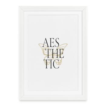 Aesthetic Butterfly Typography Tee - Framed poster (27 × 37 cm) - white - Front