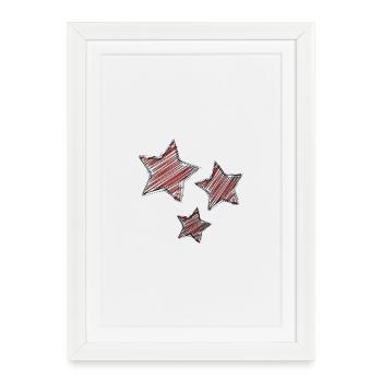 ETOILE. STAR. ETOILES. FÊTE. ANNIVERSAIRE. NOËL - Affiche encadrée (27 × 37 cm) - blanc - Devant