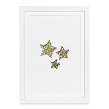 ETOILE. STAR. ETOILES. FÊTE. ANNIVERSAIRE. NOËL - Affiche encadrée (27 × 37 cm) - blanc - Devant