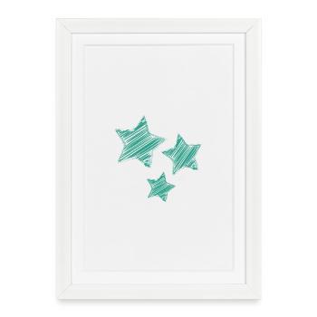 ETOILE. STAR. ETOILES. FÊTE. ANNIVERSAIRE. NOËL - Affiche encadrée (27 × 37 cm) - blanc - Devant