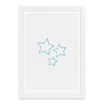 ETOILE. STAR. ETOILES. FÊTE. ANNIVERSAIRE. NOËL - Affiche encadrée (27 × 37 cm) - blanc - Devant