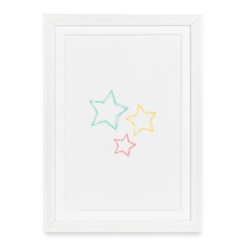 ETOILE. ETOILES. STAR. ETOILES. FÊTE. ANNIVERSAIRE - Affiche encadrée (27 × 37 cm) - blanc - Devant
