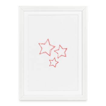 ETOILE. ETOILES. STAR. ETOILES. FÊTE. ANNIVERSAIRE - Affiche encadrée (27 × 37 cm) - blanc - Devant