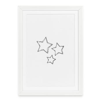 ETOILE. ETOILES. STAR. FÊTE. ANNIVERSAIRE. NOËL - Affiche encadrée (27 × 37 cm) - blanc - Devant